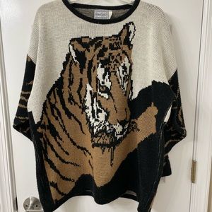 Authentic Renaissance knitwear Vintage Tiger Crewneck Oversized Sweater